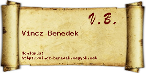 Vincz Benedek névjegykártya
